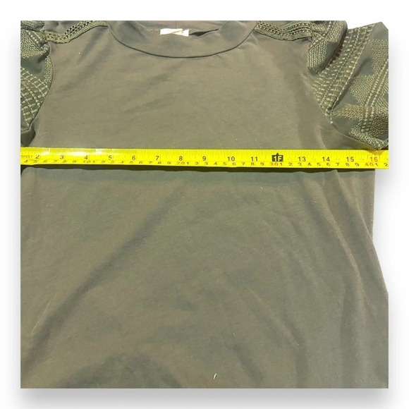 Anthropologie Helen Lace Mock Neck Green Top Sz XS - Picture 7 of 9
